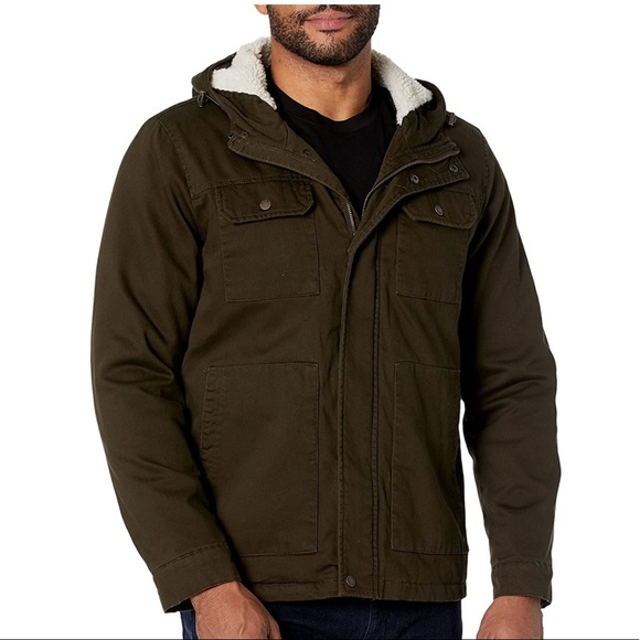 Levi's | Jackets & Coats | Nwt Levis Mens Corduroy Utility Jacket In Olive  With White Sherpa Hood | Poshmark